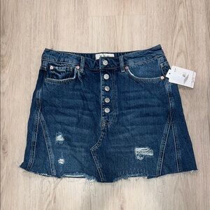 NWT We The Free Size 30 Denim Button-Up Skirt